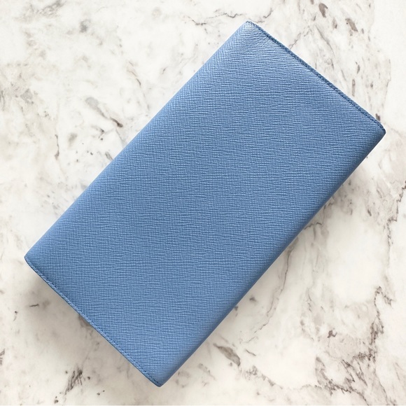 SMYTHSON Marshall Travel Wallet in Panama Blue - Picture 12 of 14